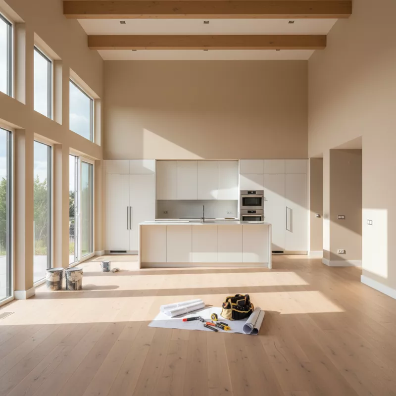 Salle de bain en cours de montage