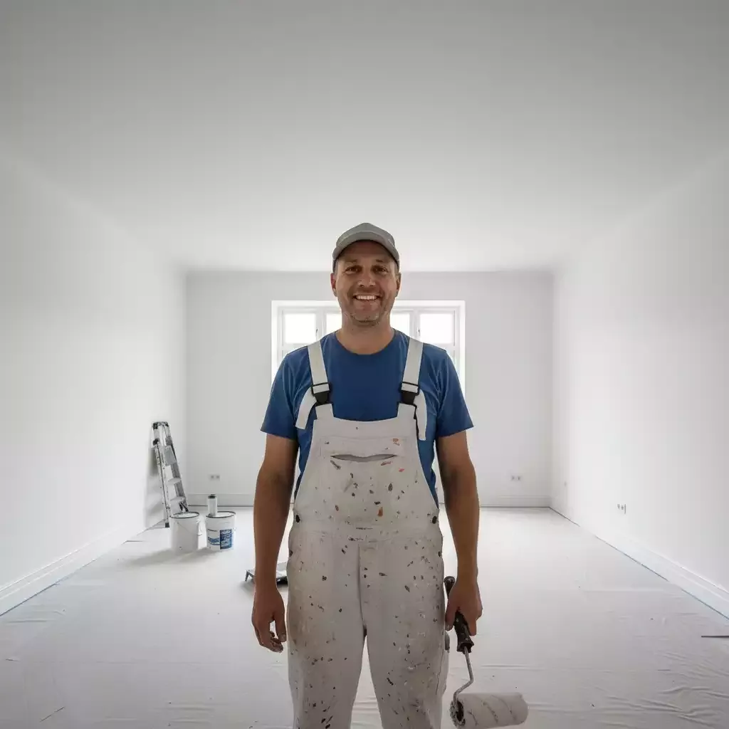 Travaux de peinture intérieure et gypserie lors d'une rénovation d'appartement à Fribourg